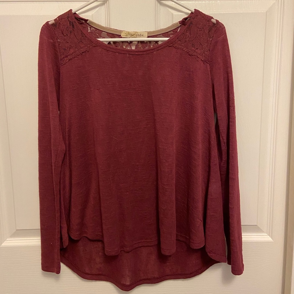 REWIND Lace Detailed Long Sleeve Top